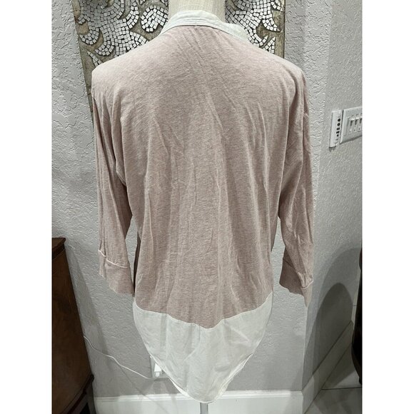 GAP Womens 2-Tone Pink & White Button-Up Shirt Designed Lightweight Cotton Blend - Picture 4 of 5